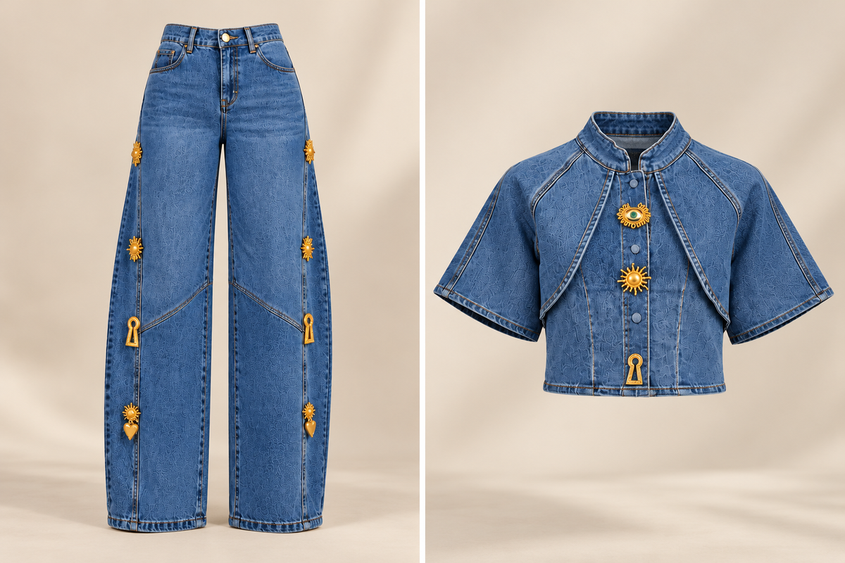 The Golden Charm Denim Set