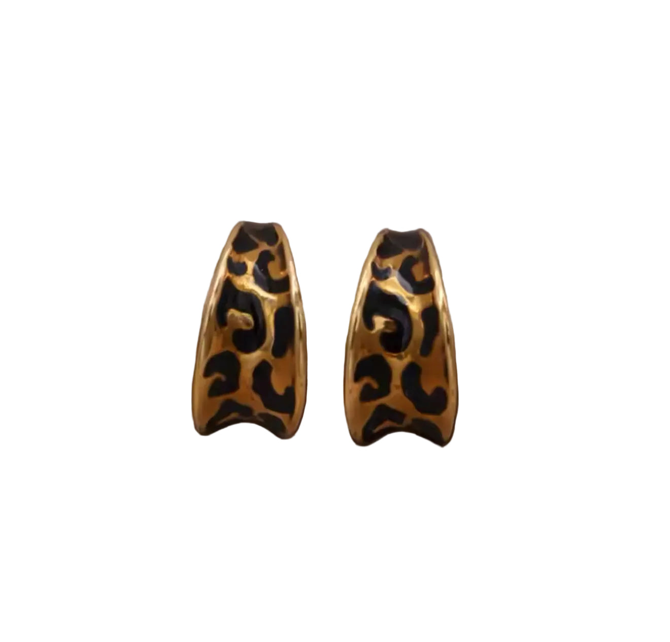 HOOP SHAPED LEOPARD PRINT EARRINGS