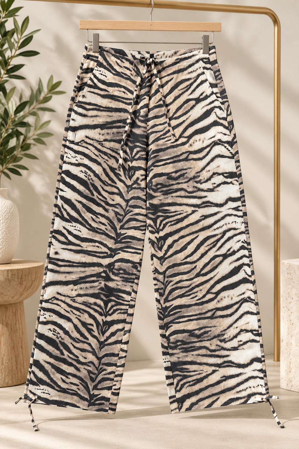 Wild Zebra Wide-Leg Pants