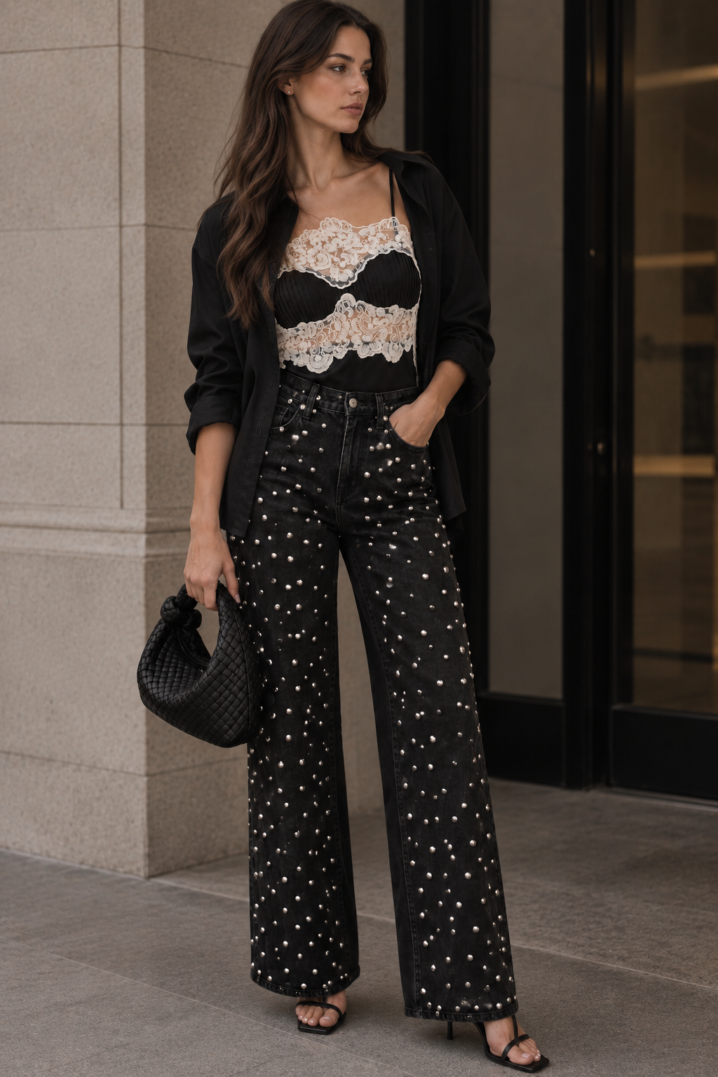 LACE SATIN CAMI  TOP