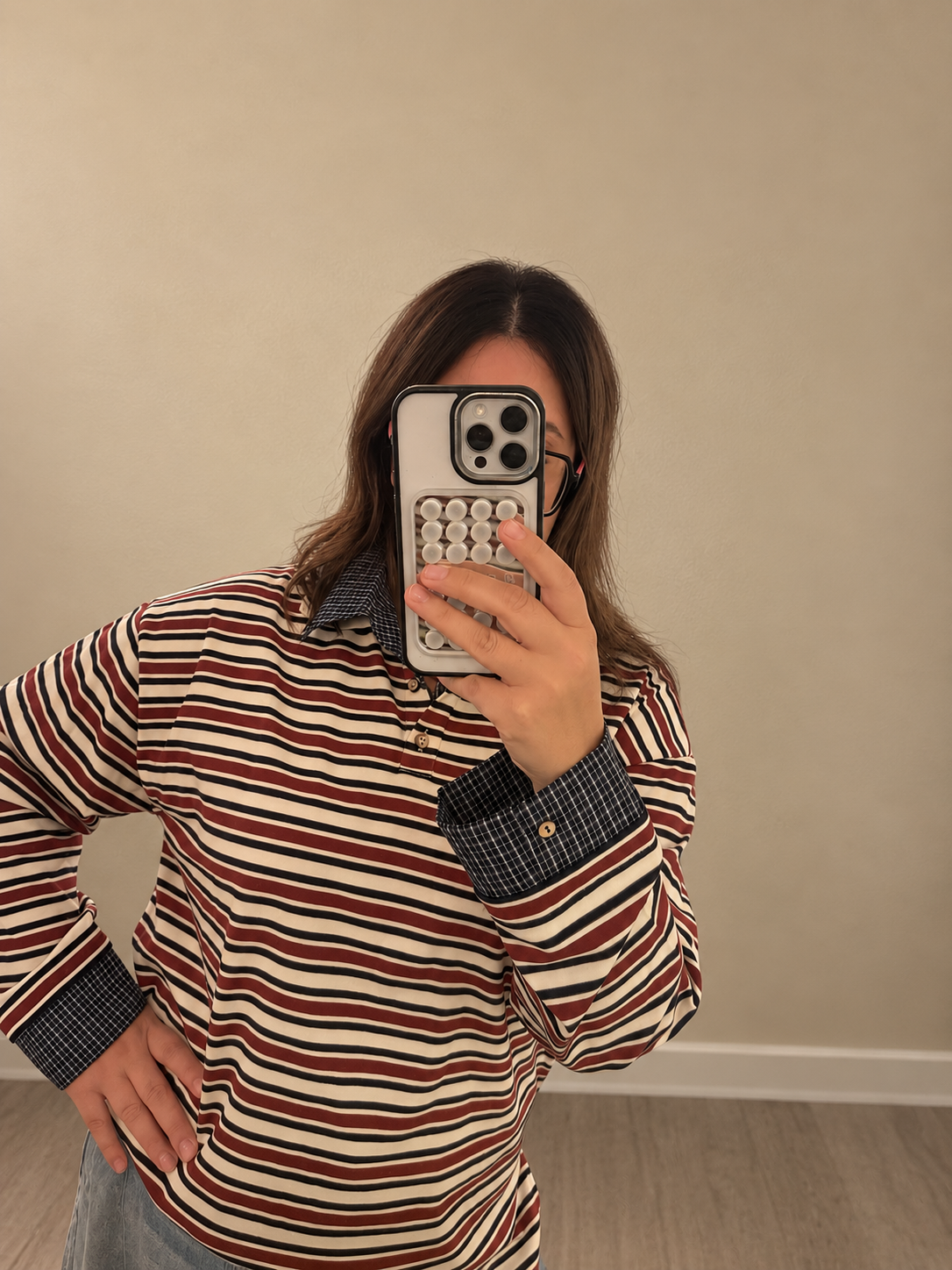 Vintage Stripe Contrast Polo