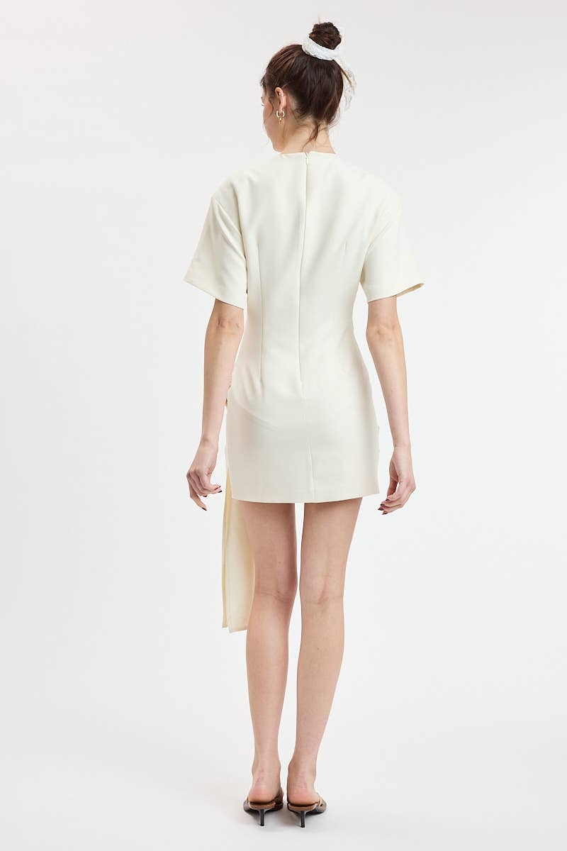 PADDED SHOULDER MINI DRESS
