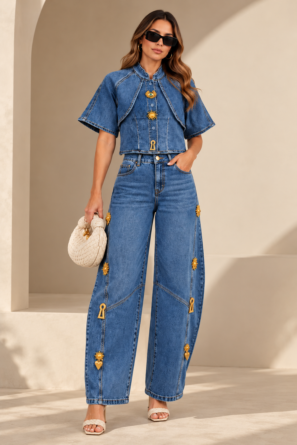 The Golden Charm Denim Set