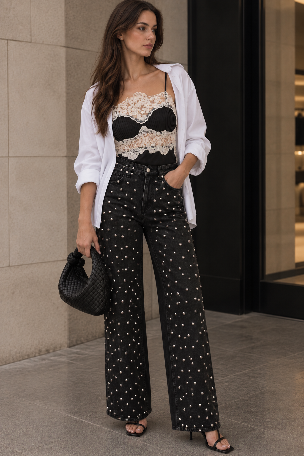 LACE SATIN CAMI  TOP