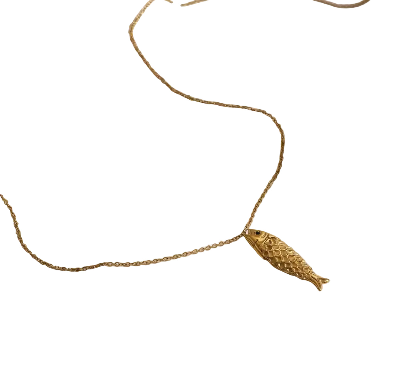 Golden Fish Pendant Necklace