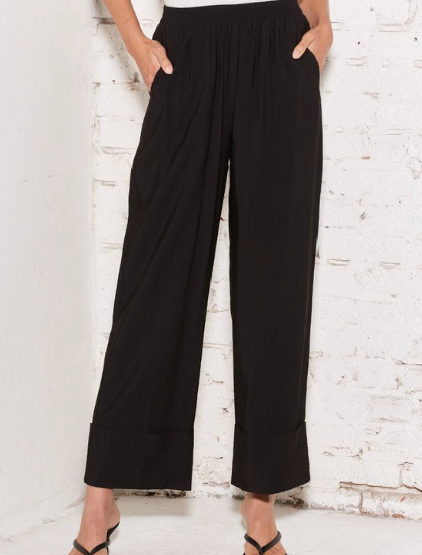 Cuffed Chino Pants in Black